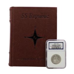 1858-O 8 in Rock Seated Liberty Half Dollar Coin NGC Shipwreck Effect w/ Book