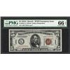 Image 1 : 1934 $5 Hawaii WWII Emergency Issue Federal Reserve Note PMG Gem Uncirculated 66EPQ