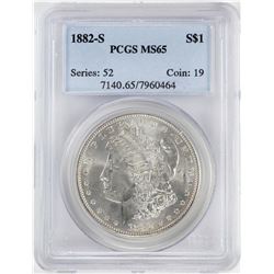 1882-S $1 Morgan Silver Dollar Coin PCGS MS65