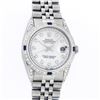 Image 2 : Rolex Mens Stainless Steel Mother Of Pearl Diamond Lugs & Sapphire Datejust Wristwatch