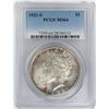 Image 1 : 1922-S $1 Peace Silver Dollar Coin PCGS MS64