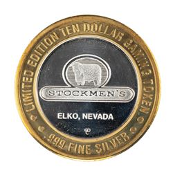 .999 Silver Stockmen's Elko, Nevada $10 Limited Edition Casino Gaming Token