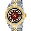 Image 1 : Rolex Ladies Two Tone 14K Red Vignette Diamond Lugs Pyramid 26MM Datejust Wristwatch