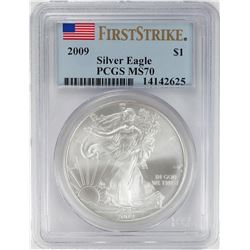 2009 $1 American Silver Eagle Coin PCGS MS70 First Strike