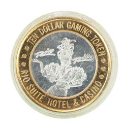 .999 Fine Silver Rio Las Vegas, Nevada $10 Limited Edition Gaming Token