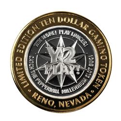.999 Silver Peppermill Hotel Casino Reno $10 Casino Gaming Token Limited Edition