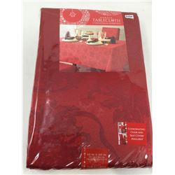 Damask Tablecloth Christmas Ribbons Oblong (60in x 144in)