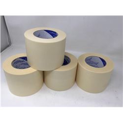 Lot of 4 - 4 inch wide jumbo rolls of masking tape