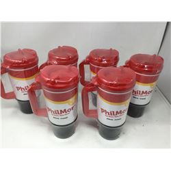 Lot of 6 jumbo insulated drink mugs