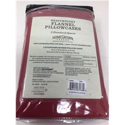 Set of heavyweight Home Grown Queen Flannel Pillowcases