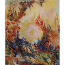 April 4 Bird view panorama original painting by LangdonArt panorama peinture en vol d'oiseau Avril 4