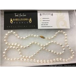 9..8mm Freshwater Pearl Necklace Gold Clasp
