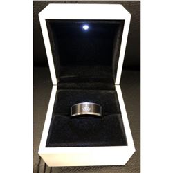 Mens Titanium Steel Black And Silver Ring