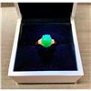 Image 1 : Genuine Hand Polished Jade Stone Mounted In 14K (585) Gold Setting With 8 Set Diamonds
