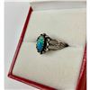 Image 2 : Ladies Size 5, Oval Turquoise, Sterling Silver Ring