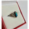 Image 3 : Ladies Size 5, Oval Turquoise, Sterling Silver Ring