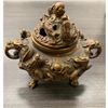 Image 3 : Asian 3 Footed Marked Dragon Incense Burner with Dual Dragon Lid