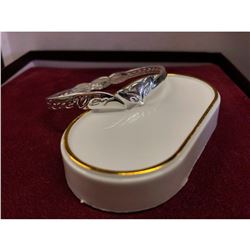 Ladies 925 Sterling Silver Plated Fox Bangle