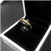 Image 3 : Ladies Titanium Black And Gold Engagement Ring