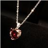 Image 3 : Natural Heart Fire Red Garnet Gemstone Necklace Pendant