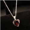 Image 4 : Natural Heart Fire Red Garnet Gemstone Necklace Pendant