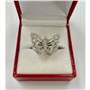 Image 1 : Ladies Simulated Cluster Diamond Butterfly Ring with 925 Sterling Silver Mount