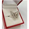 Image 3 : Ladies Simulated Cluster Diamond Butterfly Ring with 925 Sterling Silver Mount