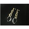 Image 1 : Pair of 14K Gold Vintage Oval Link Earrings