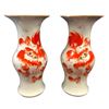 Image 1 : Pair Of Chinese Painted Foo Dog Republican Porcelain Vases Marked