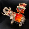 Image 3 : Faberge Elephant Trinket & Jewelry Box Made Crystal Bejeweled Figurine Ring Box
