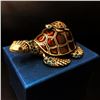 Image 1 : Enameled Mother & Baby Turtle Ring Box With Blue Semi