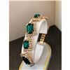 Image 1 : Ladies Gold Square Emerald Rhinestone Bracelet