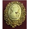 Image 2 : Ladies Silhouetted Rhinestone Cameo Pendant Broach