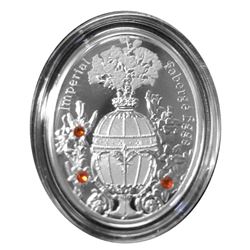 2012 Poland Mint "Bouquet of Lilies" Imperial Faberge Egg - Proof Silver Coin w/ Swarovski Crystals