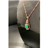 Image 1 : Beautiful Carved Jade Stone Surrounded in Semi-Precious Stones and Nested in Plated