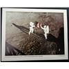 Image 1 : NASA OFFICIAL LITHOGRAPH: ARMSTRONG AND ALDRIN ERRECTING THE US FLAG ON THE MOON.