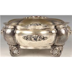 19TH CENTURY  ITALIAN 800 SILVER LIDDED TRINKET BOX
