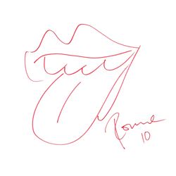 RONNIE WOOD SIGNED DRAWING.