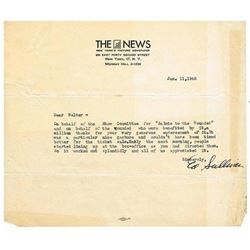 ED SULLIVAN PERSONAL TYPED AND SIGNED LETTER.
