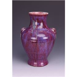 Flambe-Glazed Archaistic Vase.