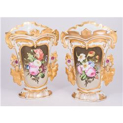 Paris Porcelain Painted Vases.