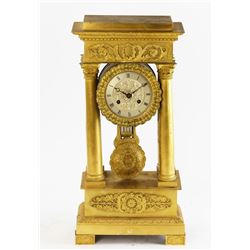 French Empire Bronze Ormolu Clock.