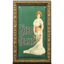 Kabo Corsettes Beveled Celluloid Sign.
