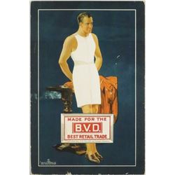 1926 BVD Underwear Cardboard Sign.