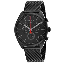 Black Tissot Men's PR 100 Round Stainless Steel Case