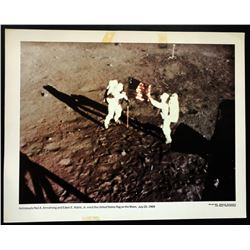 N.A.S.A FLAG ERRECTED ON THE MOON LITHOGRAPH.