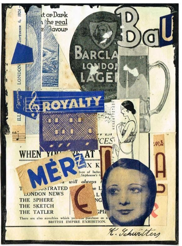 KURT SCHWITTERS MERZ COLLAGE (1887-1948). KURT SCHWITTERS MERZ COLLAGE (1887-1948).