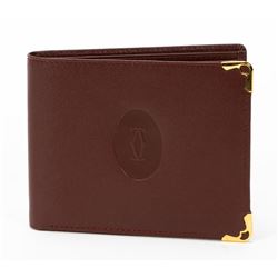 Cartier Burgundy Six Card Bifold Wallet.