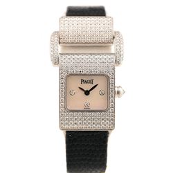Ladies Piaget "Miss Protocole" Diamond, 18k White Gold watch.