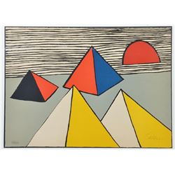 Alexander Calder "Pyramids at Dawn" Lithograph.